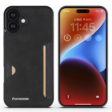 Per iPhone 16 Forwenw F5 Series Integrated Card Bag Custodia per telefono (nero)