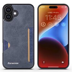 Per iPhone 16 Forwenw F5 Series Integrated Card Bag Custodia per telefono (blu)
