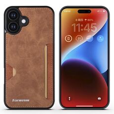 Per iPhone 16 Forwenw F5 Series Integrated Card Bag Custodia per telefono (marrone)