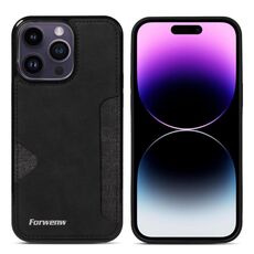 Per iPhone 14 Pro Max Forwenw F5 Series Custodia per telefono con borsa per carte integrata (nero)