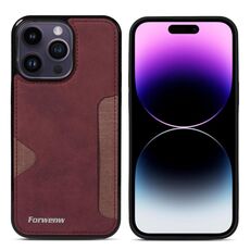 Per iPhone 14 Pro Max Forwenw F5 Series Integrated Card Bag Custodia per telefono (rosso)