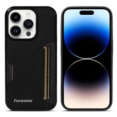 Per iPhone 14 Pro Forwenw F5 Series Custodia per telefono con borsa per carte integrata (nero)