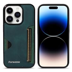 Per iPhone 14 Pro Forwenw F5 Series Integrated Card Bag Custodia per telefono (verde)