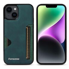 Per iPhone 14 Forwenw F5 Series Custodia per telefono con borsa per carte integrata (verde)