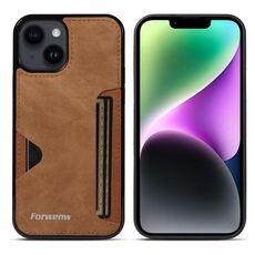 Per iPhone 14 Forwenw F5 Series Integrated Card Bag Custodia per telefono (marrone)