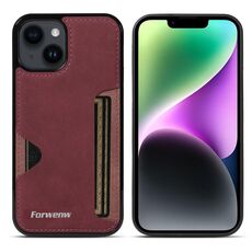 Per iPhone 14 Forwenw F5 Series Integrated Card Bag Custodia per telefono (rosso)