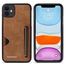Per iPhone 11 Forwenw F5 Series Integrated Card Bag Custodia per telefono (marrone)