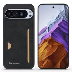 Per Google Pixel 9 / 9 Pro Custodia per telefono con borsa per scheda integrata Forwenw F5 Series (nero)