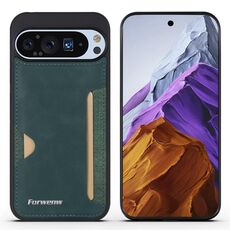 Per Google Pixel 9 / 9 Pro Custodia per telefono con borsa per scheda integrata della serie Forwenw F5 (verde)