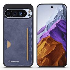 Per Google Pixel 9 / 9 Pro Custodia per telefono con borsa per scheda integrata Forwenw F5 Series (blu)