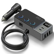 GC06 Display di tensione Adattatore per accendisigari Caricabatteria per auto Alta potenza Ricarica rapida