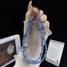 Semplice catena per telefono a doppia farfalla (blu)