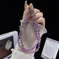 Semplice catena per telefono a doppia farfalla (viola)