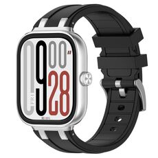 Per Redmi Watch 5 / Xiaomi Smart Band 9 Pro Cinturino in silicone con connettore in metallo argentato (nero)
