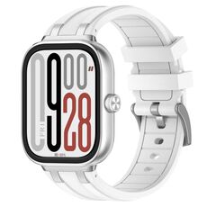 Per Redmi Watch 5 / Xiaomi Smart Band 9 Pro Cinturino in silicone con connettore in metallo argentato (bianco)