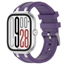 Per Redmi Watch 5 / Xiaomi Smart Band 9 Pro Cinturino in silicone con connettore in metallo argentato (viola)