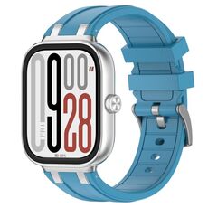 Per Redmi Watch 5 / Xiaomi Smart Band 9 Pro Cinturino in silicone con connettore in metallo argentato (blu mare)