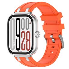 Per Redmi Watch 5 / Xiaomi Smart Band 9 Pro Cinturino in silicone con connettore in metallo argentato (arancione)