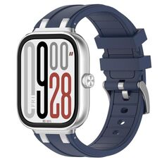 Per Redmi Watch 5 / Xiaomi Smart Band 9 Pro Cinturino in silicone con connettore in metallo argentato (blu navy)