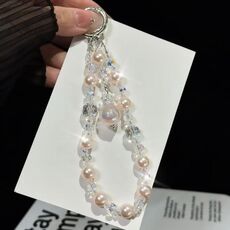 Piccola catena per telefono con nappa a corona (arancione)