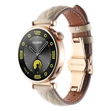 Cinturino per orologio in vera pelle con fibbia a farfalla con motivo a diamante da 18 mm (Starlight)