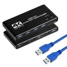 K2 Dual Computer Control 4K 60Hz USB 3.0 KVM Switch Adattatore 2 In 1 Out