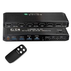 K3-1 4K 60Hz USB 3.0 Dual Screen Display Extender HDMI Matrix 2x2 Switch KVM
