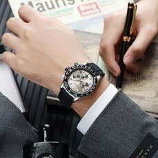 Orologio meccanico completamente automatico Dulunwe 30m impermeabile luminoso (grigio argento)