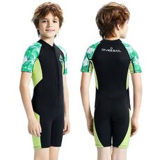 DIVE & SAIL 2.5MM Bambini Muta Calda Manica Corta Costume Intero Ispessito, Taglia: XXL (Nero)
