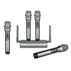 XTUGA U-F4600 Sistema microfonico wireless UHF professionale a 4 canali con 4 microfoni palmari (spina UK)