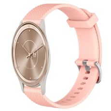 Per GarminMove Trend Cinturino per orologio in silicone strutturato con diamanti da 20 mm (rosa)
