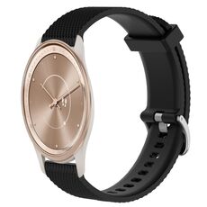 Per GarminMove Trend 20mm cinturino in silicone testurizzato con diamanti (nero)