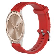 Per GarminMove Trend Cinturino per orologio in silicone strutturato con diamanti da 20 mm (rosso)
