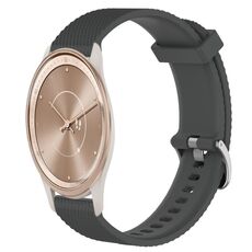 Per GarminMove Trend 20mm cinturino in silicone testurizzato con diamanti (grigio scuro)