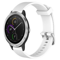 Per Garmin Vivoactive3 20mm cinturino in silicone testurizzato con diamanti (bianco)