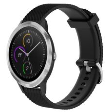 Per Garmin Vivoactive3 20mm cinturino in silicone testurizzato con diamanti (nero)