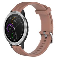 Per Garmin Vivoactive3 20mm cinturino in silicone testurizzato con diamanti (marrone)
