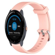 Per Garmin Vivoactive3 Music 20mm Cinturino in silicone strutturato con diamanti (rosa)