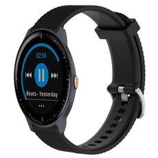 Per Garmin Vivoactive3 Music 20mm Cinturino in silicone strutturato con diamanti (nero)