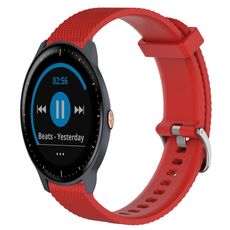 Per Garmin Vivoactive3 Music 20mm Cinturino in silicone strutturato con diamanti (rosso)