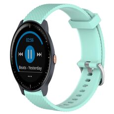 Per Garmin Vivoactive3 Music 20mm cinturino in silicone strutturato con diamanti (verde acqua)