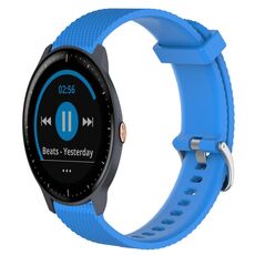 Per cinturino per orologio Garmin Vivoactive3 Music 20 mm in silicone testurizzato con diamanti (azzurro cielo)