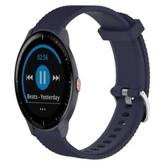 Per cinturino per orologio Garmin Vivoactive3 Music 20mm in silicone testurizzato con diamanti (blu notte)