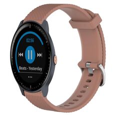 Per Garmin Vivoactive3 Music 20mm Cinturino in silicone strutturato con diamanti (marrone)