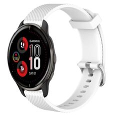 Per Garmin Venu 2 Plus cinturino in silicone testurizzato con diamanti da 20 mm (bianco)