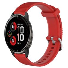 Per Garmin Venu 2 Plus 20mm cinturino in silicone testurizzato con diamanti (rosso)