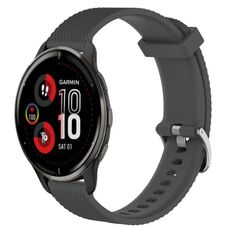 Per Garmin Venu 2 Plus 20mm cinturino in silicone testurizzato con diamanti (grigio scuro)
