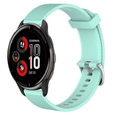 Per Garmin Venu 2 Plus 20mm cinturino in silicone testurizzato con diamanti (verde acqua)