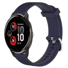 Per Garmin Venu 2 Plus cinturino in silicone testurizzato con diamanti da 20 mm (blu notte)