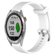 Per Garmin Approach S40 20mm cinturino in silicone testurizzato con diamanti (bianco)